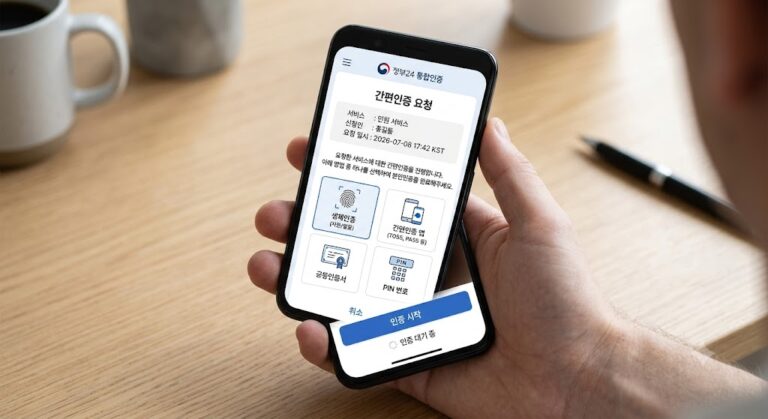 모바일 정부24 앱 실행 화면