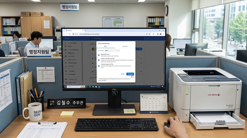 브라우저 캐시 삭제 방법