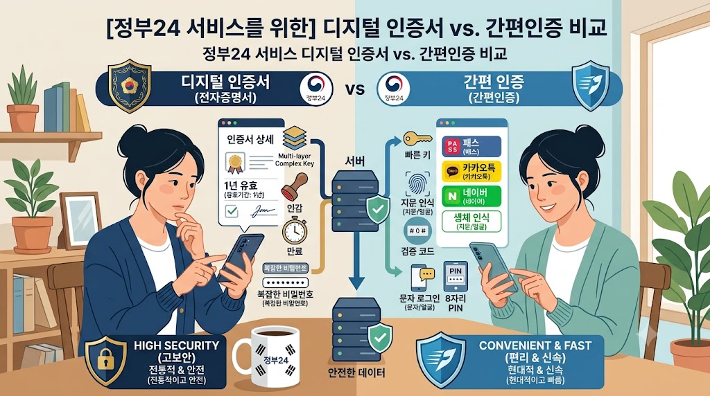 정부24 간편인증 비교